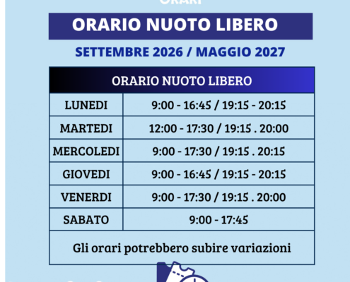 ORARI NUOTO LIBERO