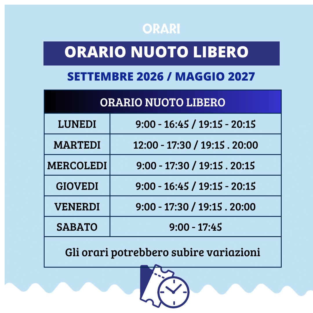 ORARI NUOTO LIBERO